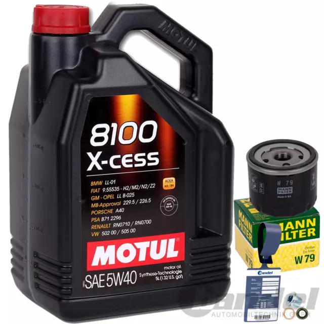 MANN ÖLFILTER+MOTUL 5W40 passend für RENAULT TWINGO MEGANE 3 DACIA LOGAN SANDERO