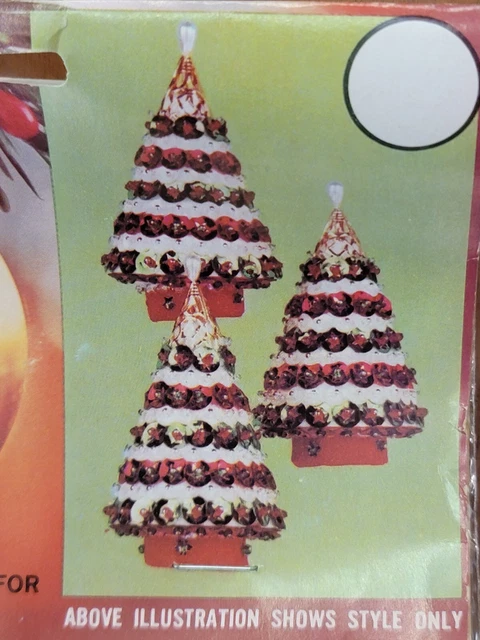 KIT ARTESANAL ORNAMENTO DE NAVIDAD WALCO STARRY TREE 1977 lentejuelas/cuentas (3)