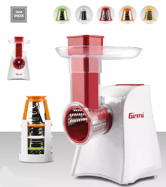 Girmi GT45 Electric Vegetable and Hard Cheese Grater 5 Rollers 150 W