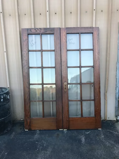 Cm 226 Match Pair Antique French Doors Oak 5' X 79 1/4 X1 3/8