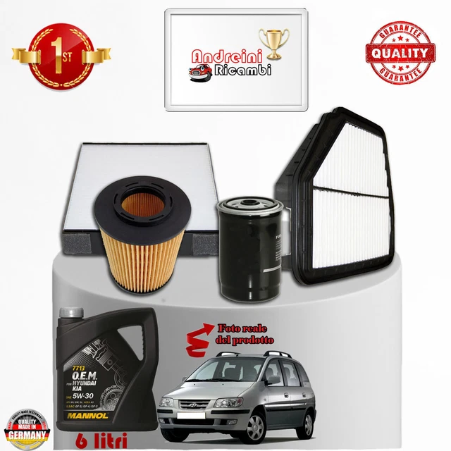Kit Tagliando 4 Filtri Per Kia Cee'd II 1.6 CRDI 110CV – Dal 2012, Qualità Tedesca/italiana