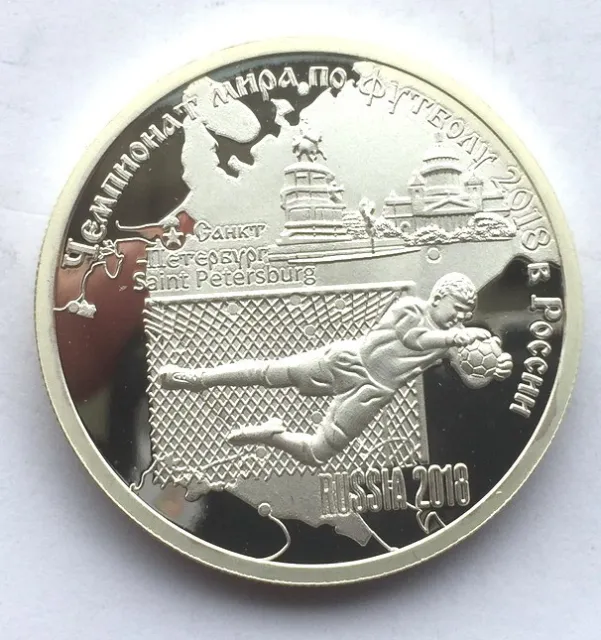 Cameroon 2018 Russian Soccer (B) 1000 Francs 1oz Silver Coin,Proof