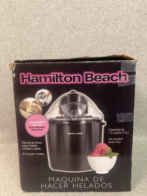 HAMILTON BEACH ELECTRIC ICE CREAM SORBET MAKER 1.5 QTS.MODEL 68320B Opened