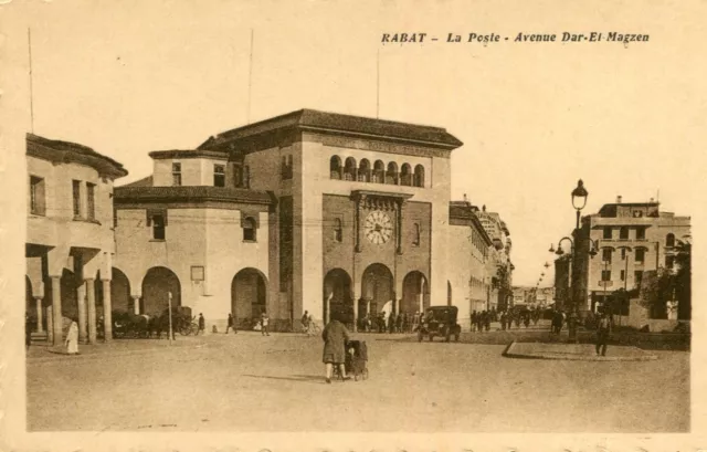 MAROC RABAT LOT 2 cartes Poste Avenue Dar El Magzen et Quai Douane Vue générale