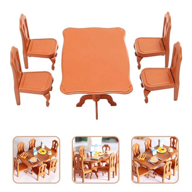 5 piezas mesa de comedor combinada y silla mesa de comedor accesorios ajuste niño