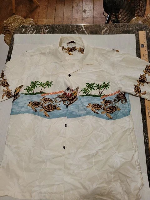 Hawaiian Santa Claus Pacific Legend Apparel Mens XL Turtles Mele Kalilimaka USA