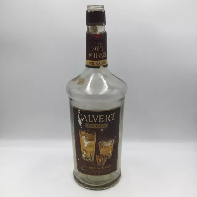 Calvert Extra One Gallon Kentucky Whiskey Bottle VTG Man Cave Bar Display bank