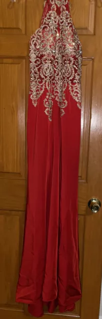 Preowned, Rose Red JVN BY JOVANI PROM/PAGEANT/FORMAL DRESS/GOWN #98665 SIZE 0