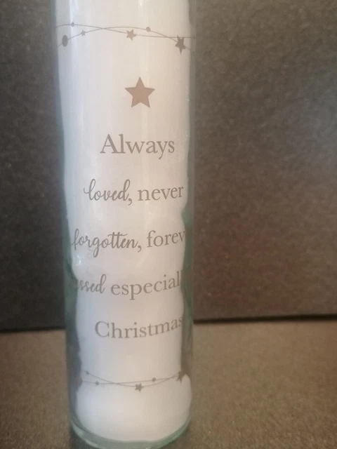 Candela commemorativa di Natale per gli amati perduti - Candela a pilastro in supporto vetro