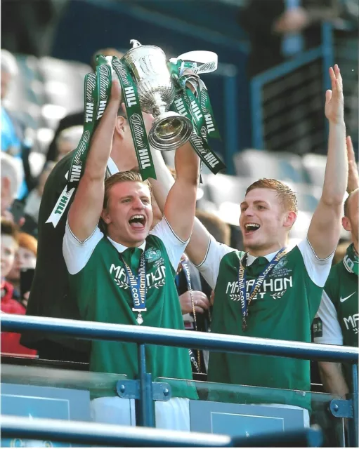 JASON CUMMINGS HIBS HIBERNIAN 2016 SCOTTISH CUP TOP QUALITY 10"x8" PHOTOGRAPH.