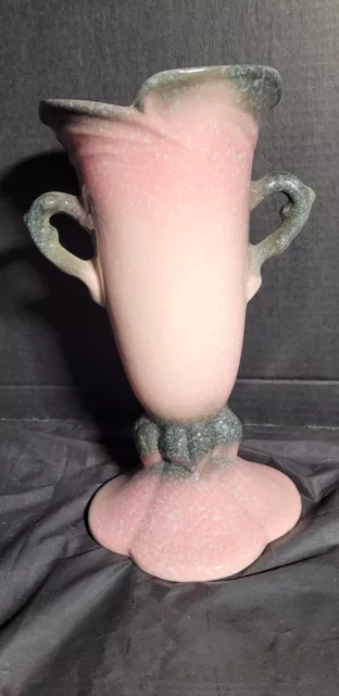 Vintage Pink Gray Woodland W18 10 1/2"  Hull Pottery Vase  Made in USA 3