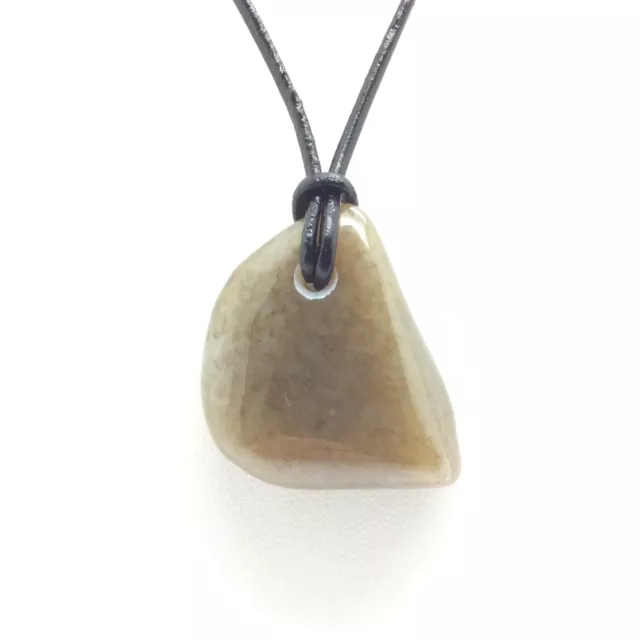 Siberian Jade Pebble Pendant Honey Brown Nephrite Jade Vitim River Siberia #57