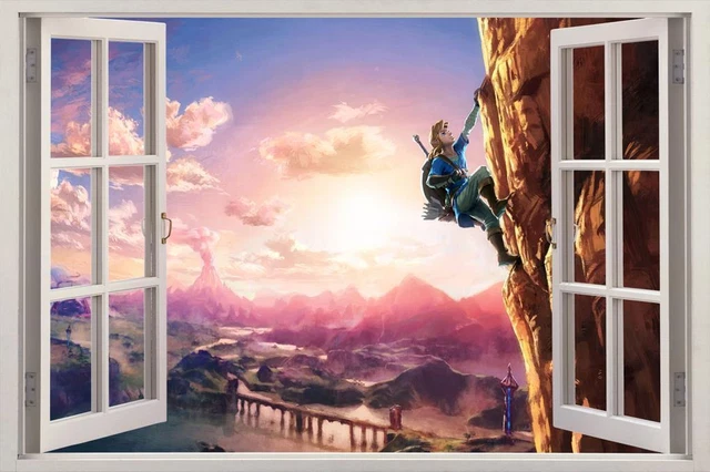 Autocollant Mural 3D Link écrasé - The Legend Of Zelda - Déco Geek Pour Chambre, Salon Ou Voiture