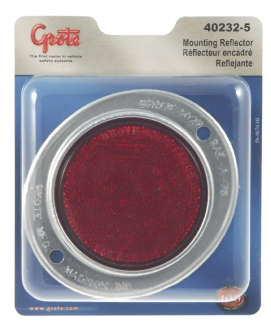 Grote 3" Aluminum, Two-Hole Mounting Reflector, Red (40232-5)