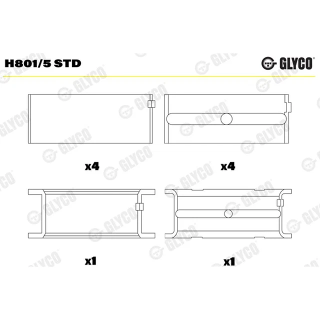 Glyco Kurbelwellenlager H026/5 STD - Für VW Golf, Polo, Seat Ibiza