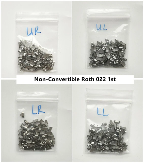 100Pcs Dental Buccal Tube 1st Molar Bond Tubes Non-Convert Roth 022 UR UL LR LL