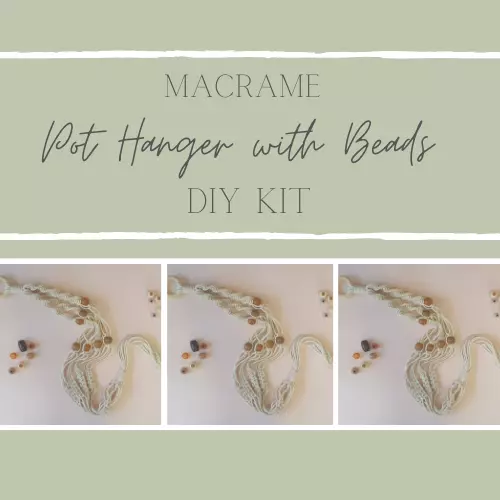 Macrame DIY Kit  Pot Plant Hanger with Beads