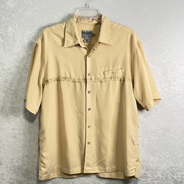 QUICKSILVER EDITION Comfit Fit Shirt Mens M Hawaiian Leasure Button Up Yellow