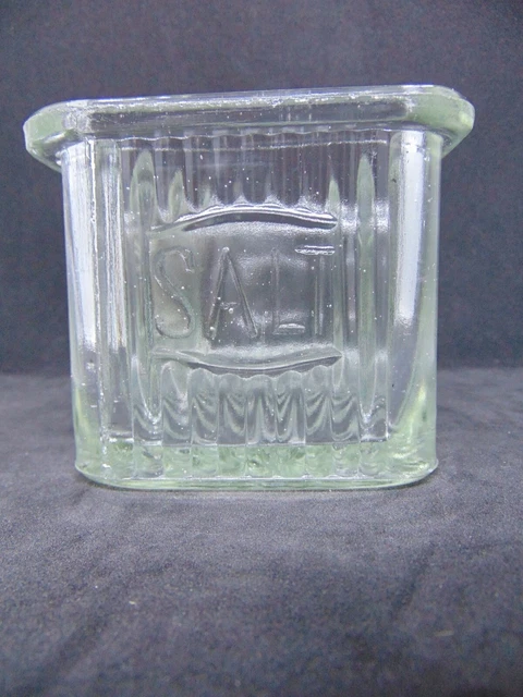 Hoosier Cabinet 1930s Vintage Glass Sneath Saltbox Jar 4 Mission Style Clear 2