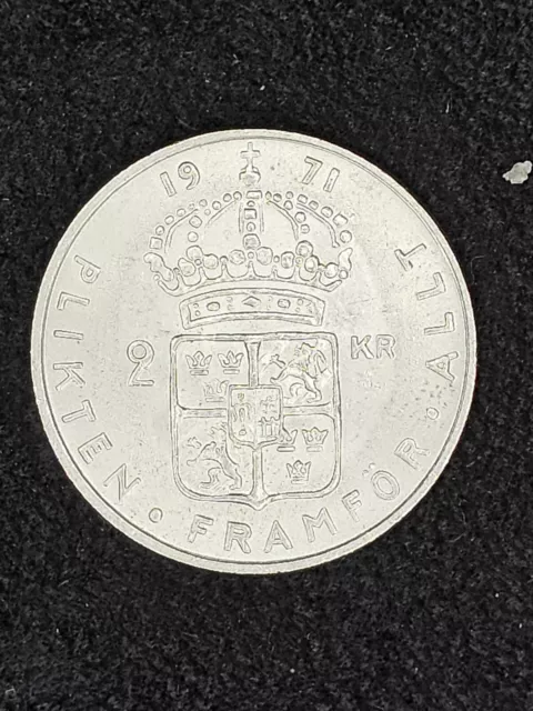 2 Kronor 1971 Silver Coin Sweden