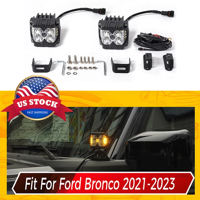 Led Light Bar with A-Pillar Mounting Brackets Kits For Ford Bronco 2021-2023