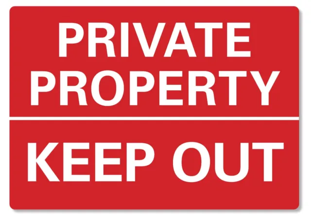 METAL SIGN Private Property Keep Out Waterproof Red White