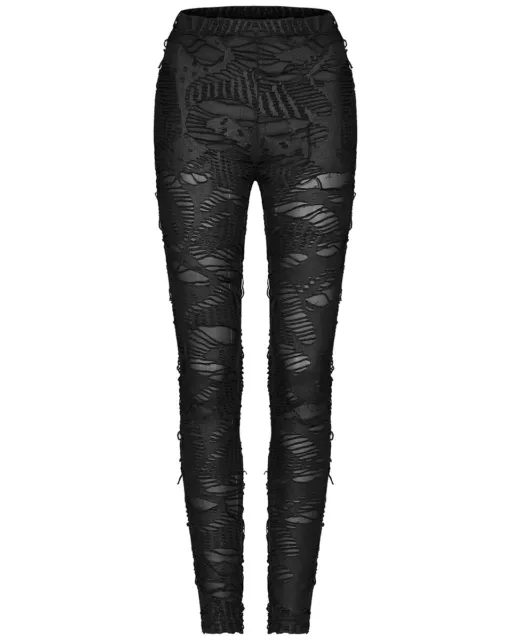 Punk Rave Societal Decay Womens Apocalyptic Leggings - Black