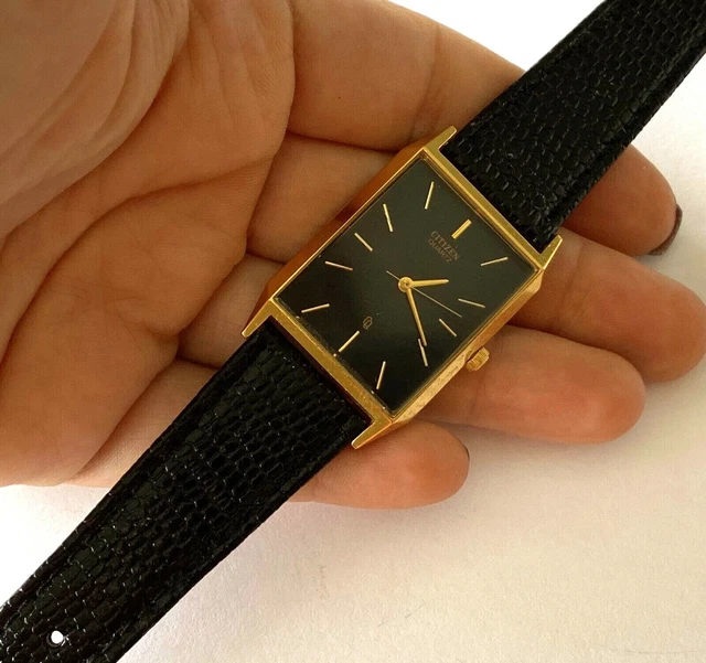 VINTAGE CITIZEN 6031 S06291 SMW Quartz Yellow Gold Color Case Mens
