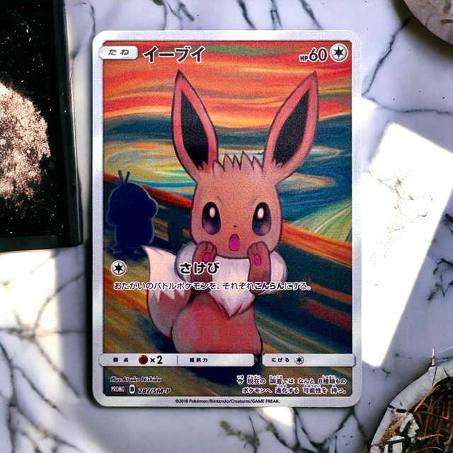 POKEMON EEVEE MUNCH Scream Promo Gold Metal Card Collectible Gift/Display  $8.90 - PicClick