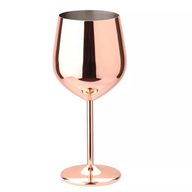 Stainless Steel Red Wine Glass Metal Wine Cups Drinkware Rose Gold Flute Goblet
