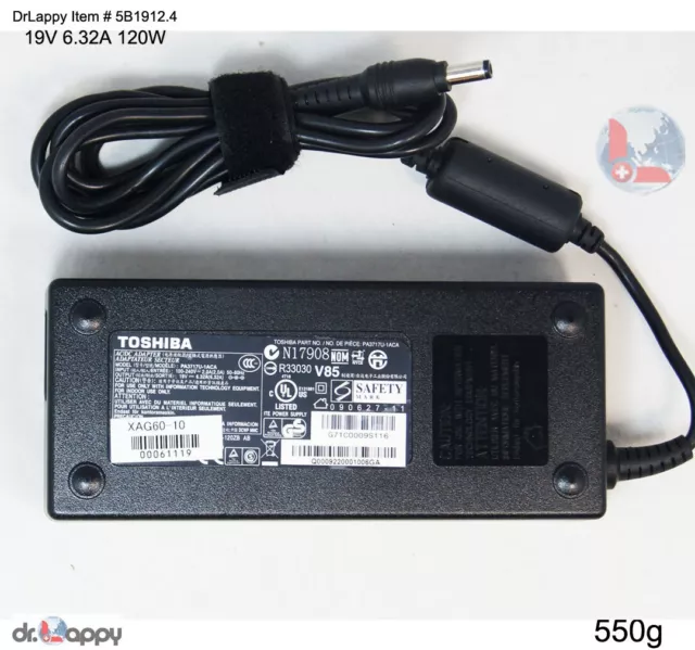Toshiba 120W 19V 6.32A 5.5mm*2.5mm Power Adapter Charger PA3381E-1ACA