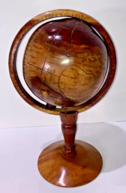 World Globe Haitian Hand Carved Wood World Globe - Made in Haiti