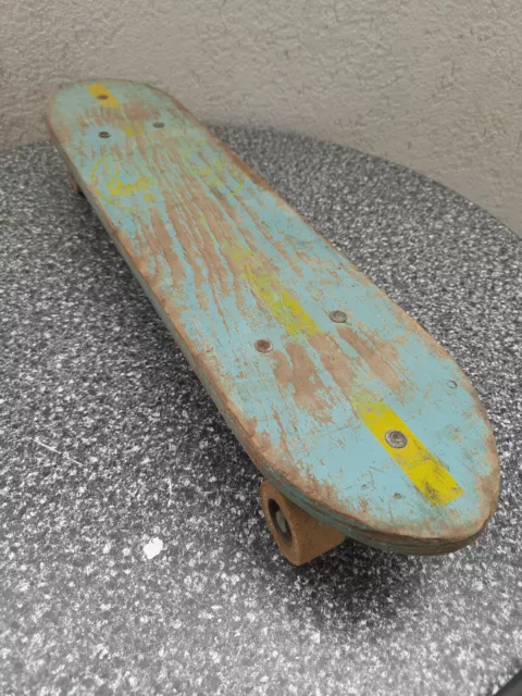 Vintage 1960s Roller Derby Wood Mustang Skateboard 21" Clay Wheels Display