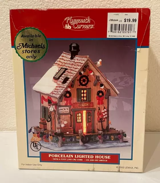 Lemax Plymouth Corners Jack's Fishing Shack Village House 2002 Michaels EUC