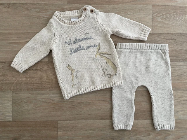 Baby Boy Girl Unisex 1 Month F&F Guess How Much I Love You Knitted Outfit Cream