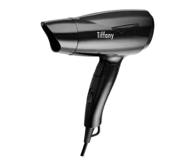 Tiffany Foldable Hair Dryer Hairdryer Blow Dry Travel Compact 2 Heat 1200W Safe.