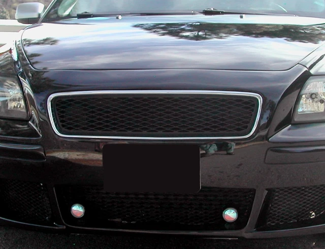 MESH Sport Grill Grille - MATTE BLACK CHROME FRAME for VOLVO S40 V50 2004 - 2007