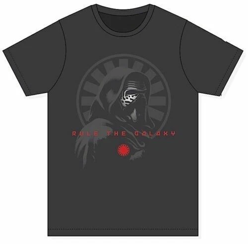 T-shirt uomo nera Star Wars Kylo Ren Rule the Galaxy taglia large (42-44" petto)