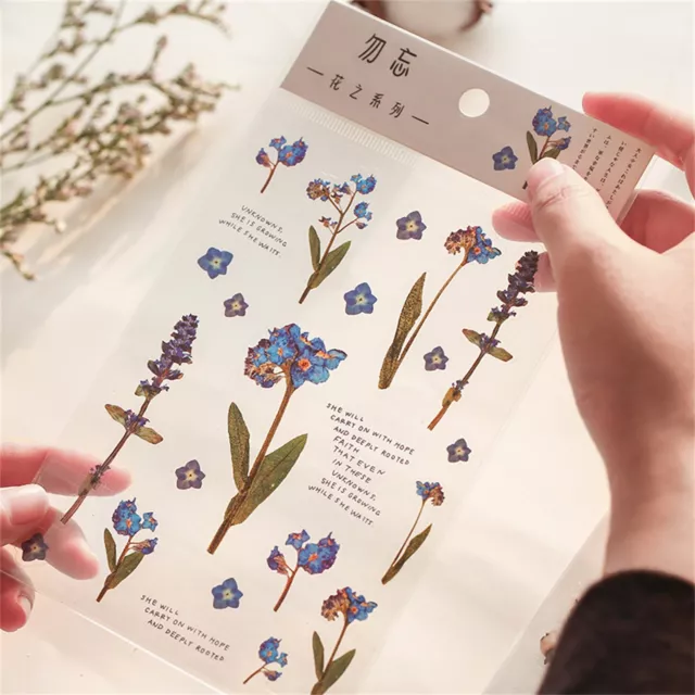1 Sheet Diy Sticker Clear Printing Widely Use Rose Lavender Cotton Sticker Paper