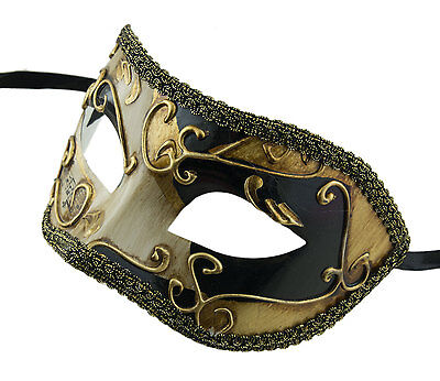 Mask from Venice Colombine Black Golden Costume-Ball Masquerade - 1937 -V83B 2