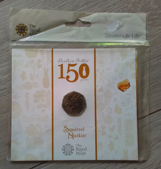 2016 Squirrel Nutkin 50p Fifty Pence Original BU Royal Mint Pack