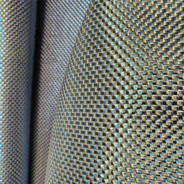 250G Carbon Fiber & Blue Metallic Reflection Mixed Fabric Cloth Plain Weave
