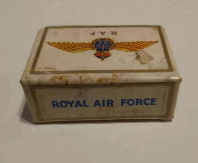 Rare WW2 Matchbox Holder RAF Royal Air Force Insignias Badged  Vintage Holder