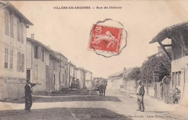 CPA 51 VILLERS-en-ARGONNE Rue de Chalons (carte molle)
