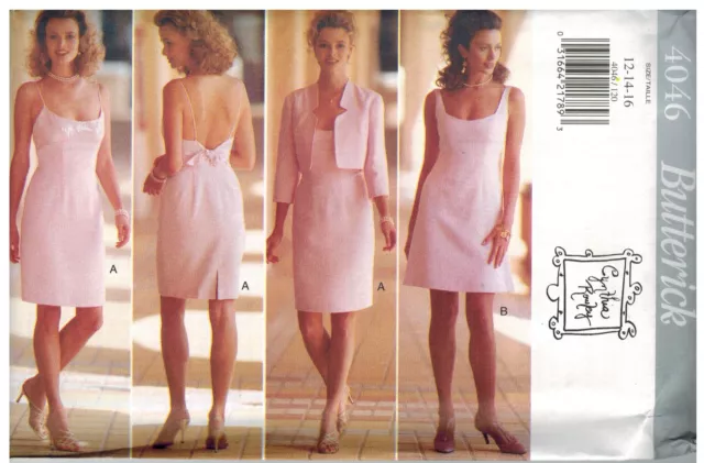 4046 Vintage Butterick SEWING Pattern Misses Party Dress Jacket UNCUT Rowley OOP
