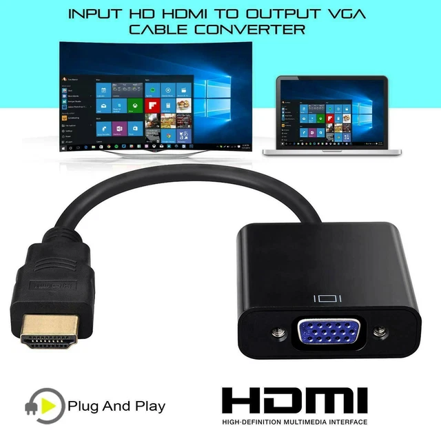 1080P HDMI Male to VGA Female Video Converter Adapter Cable for PC DVD HDTV TV