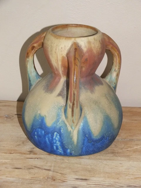 Vase 3 anses en grès art déco - nouveau