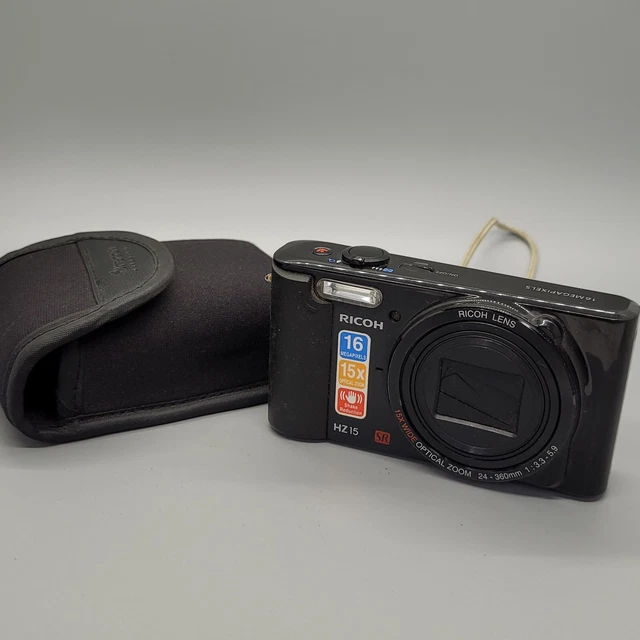 Ricoh HZ15 16.0MP Compact Digital Camera Black Tested