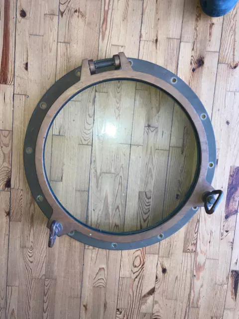 altes original Bullauge, Schiffsfenster, massiv Messing