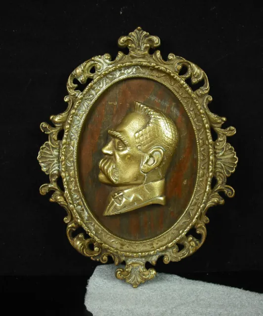 Medallón Jozef Klemens Piłsudski [ 17CM 329g Jefe Détat Plonais Polonia c1930